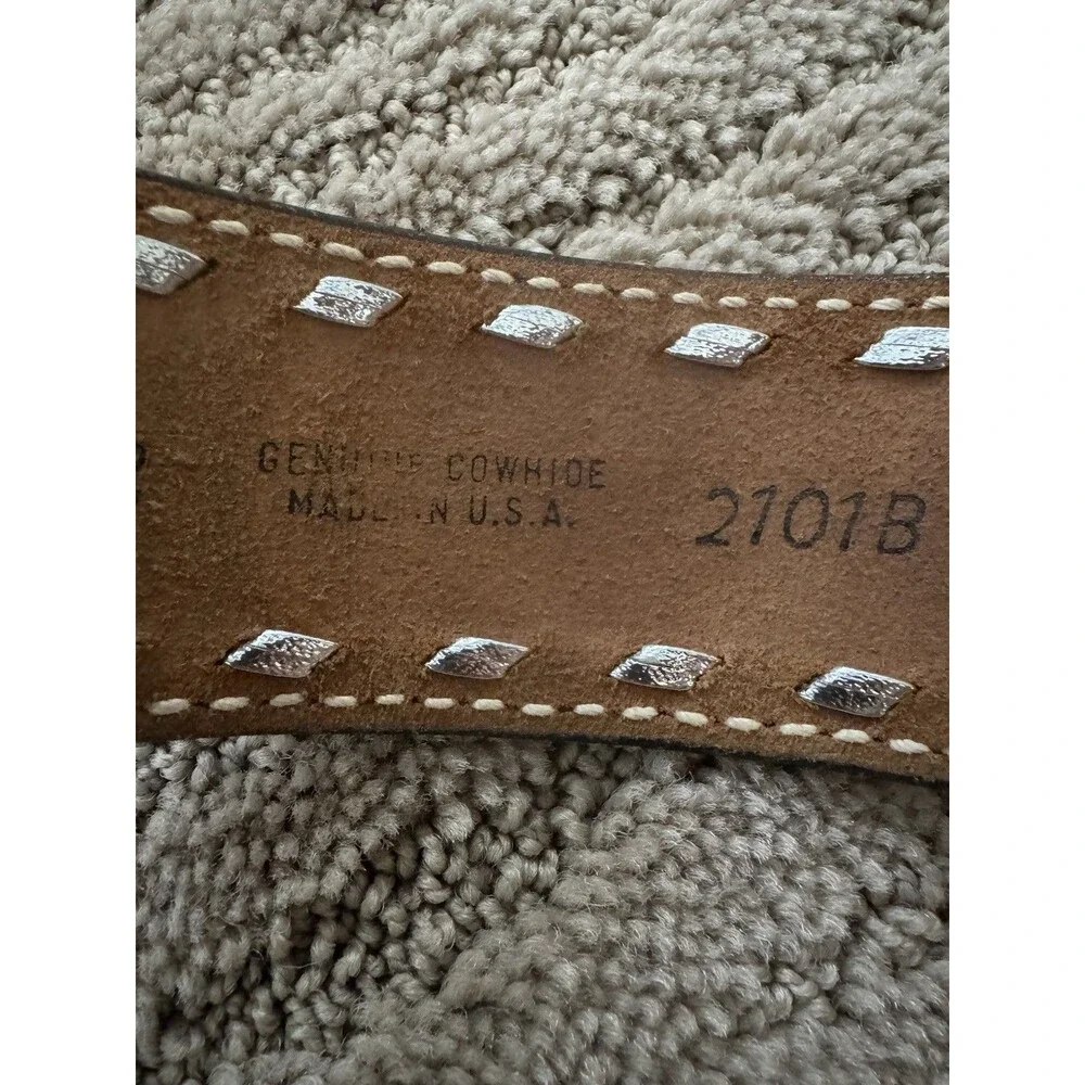Textan genuine cow had leather belt Size 28 Name “Faye” Embellished In Leather